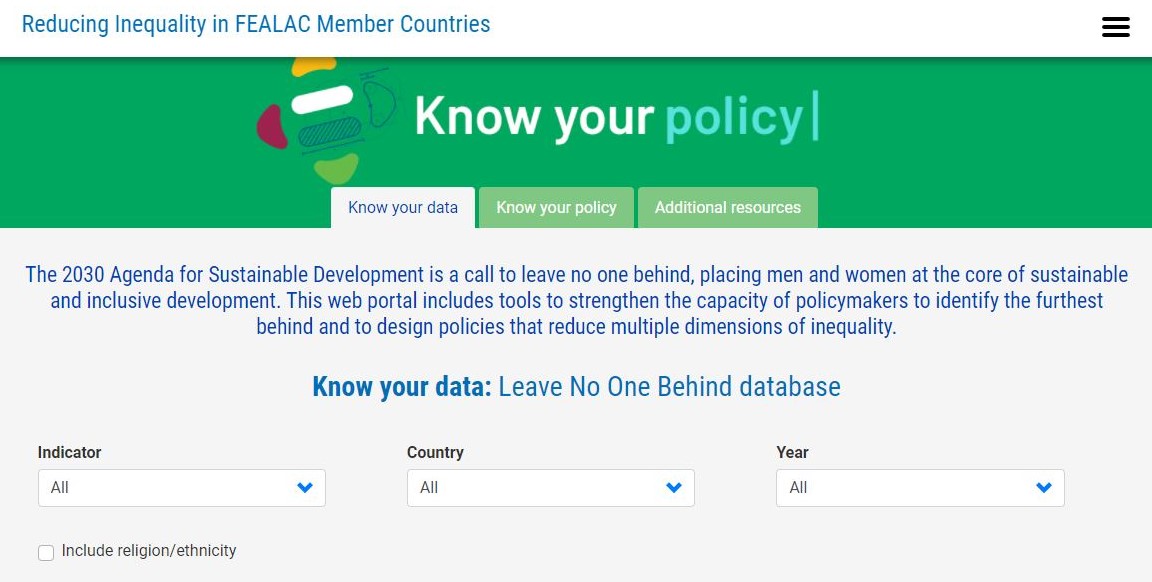 Data and policies for reducing inequality in FEALAC Member States