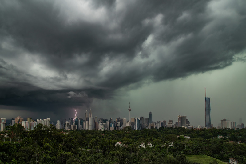 Lightning strike in Kuala Lumpur