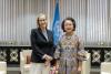 Image of Ms. Armida Salsiah Alisjabhana and IDRC President Julie Delahanty