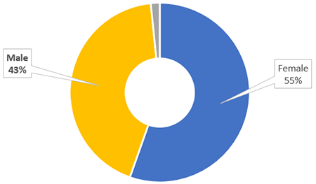 Figure 3: 2020 Asia Pacific Statistics Week: registered participants by gender